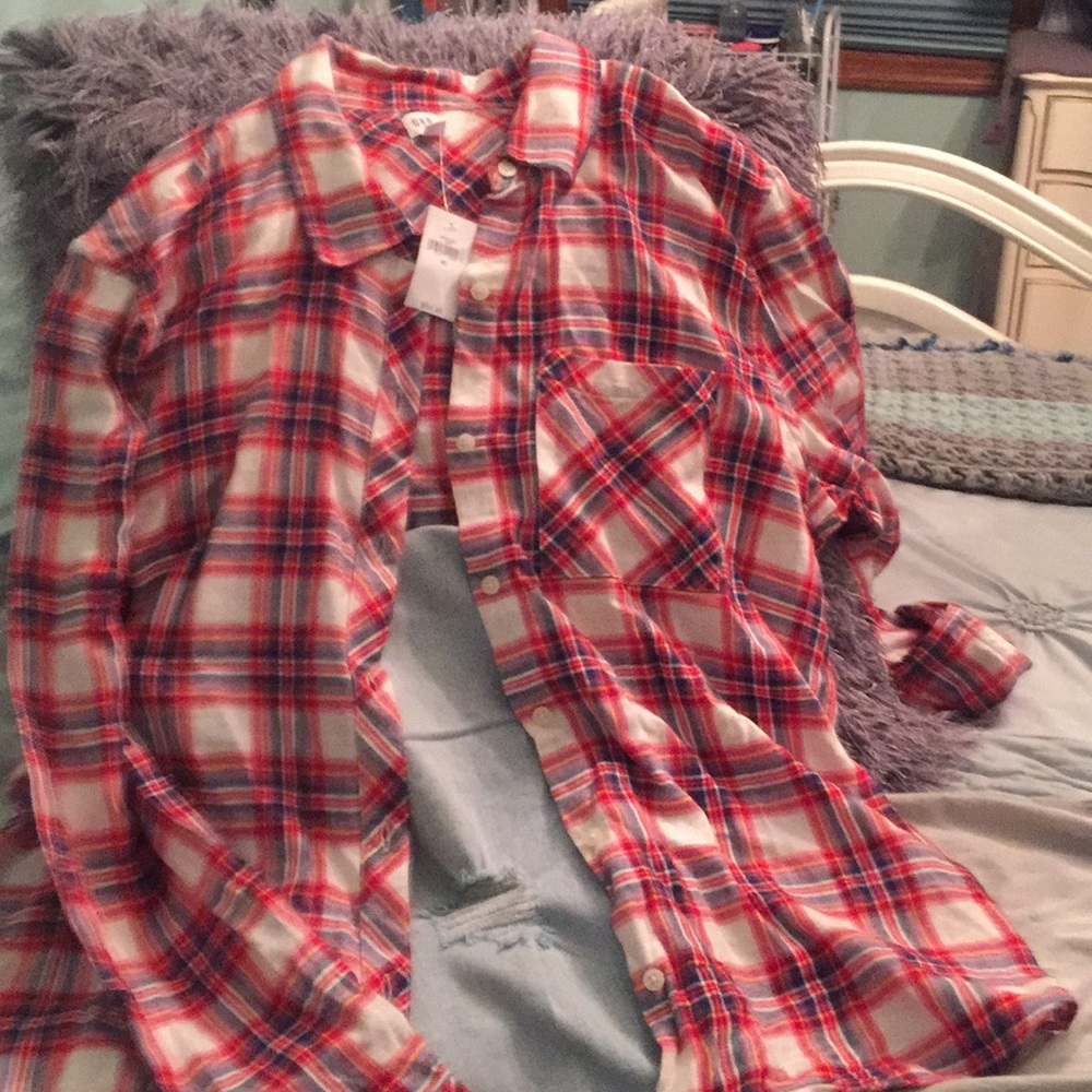 Gap long sleeve plaid button down